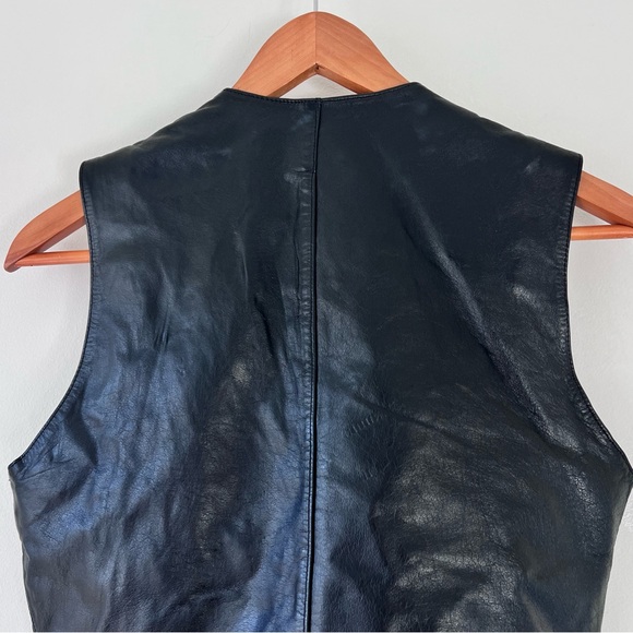 VTG HarleyDavidson "An American Legend" Women's Small Black Leather Vest CA03402 - Picture 5 of 14